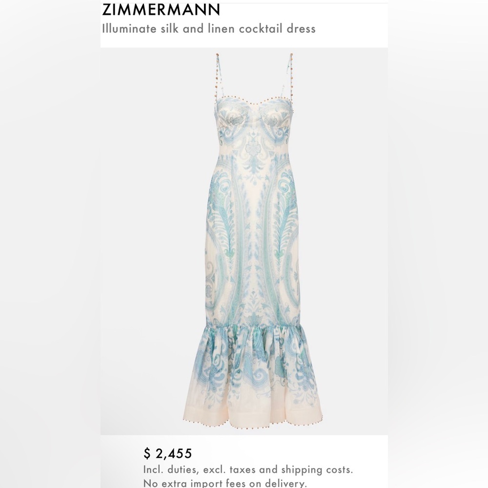 🔥RUNWAY NWT AU1 Zimmermann Illuminate Mermaid Gown - Picture 2 of 16